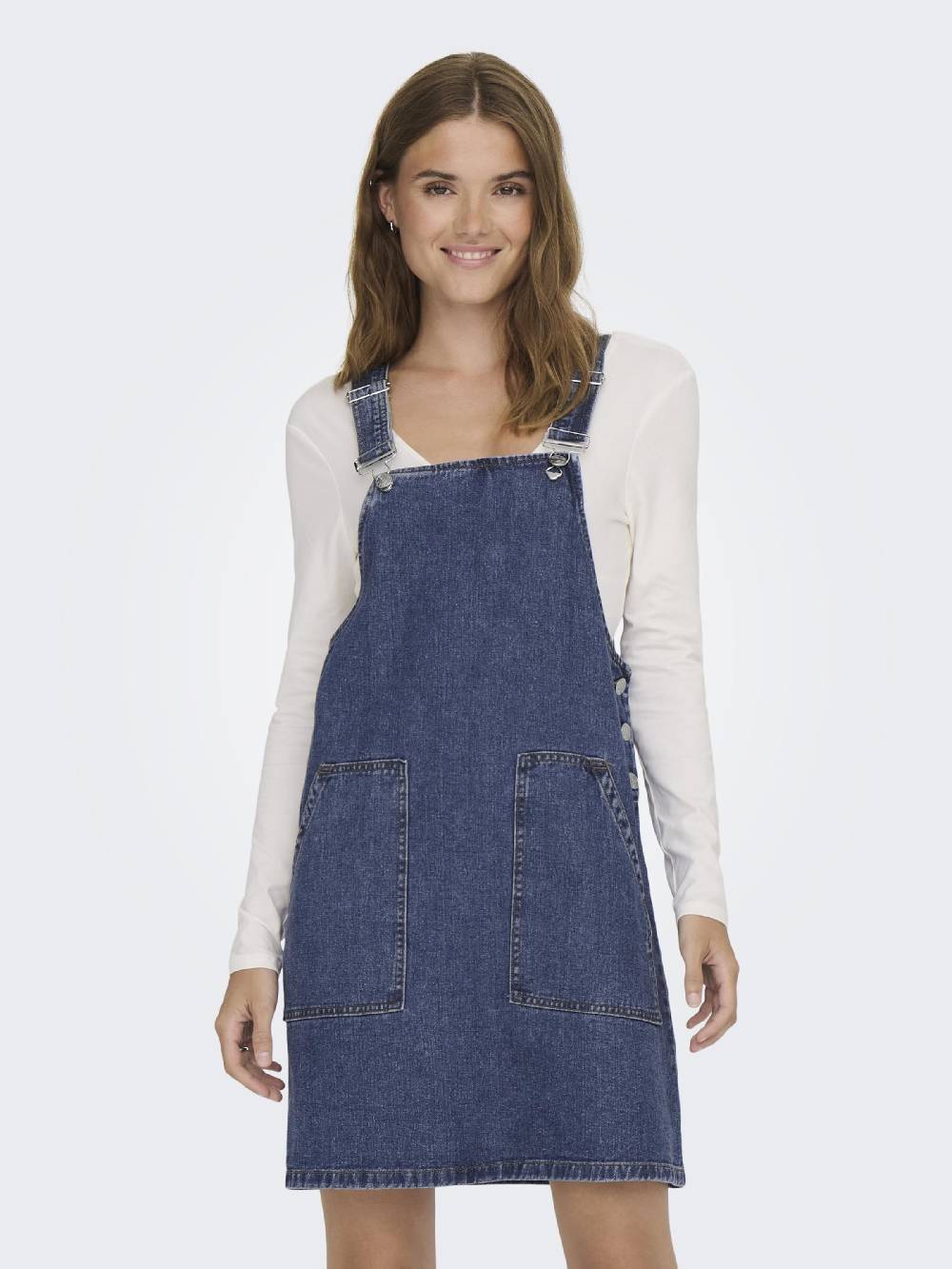 ONLY Overall Skirt 'Praia' in Blue Denim Online