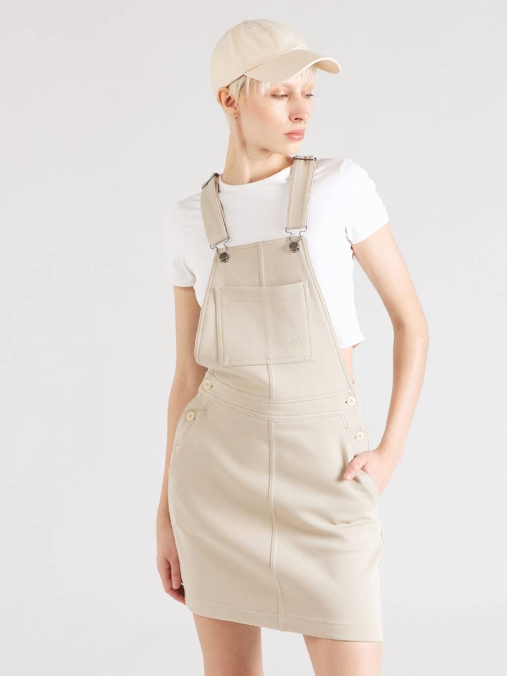 CONVERSE Overall Skirt 'Chevron Salopette' in Sand im Angebot