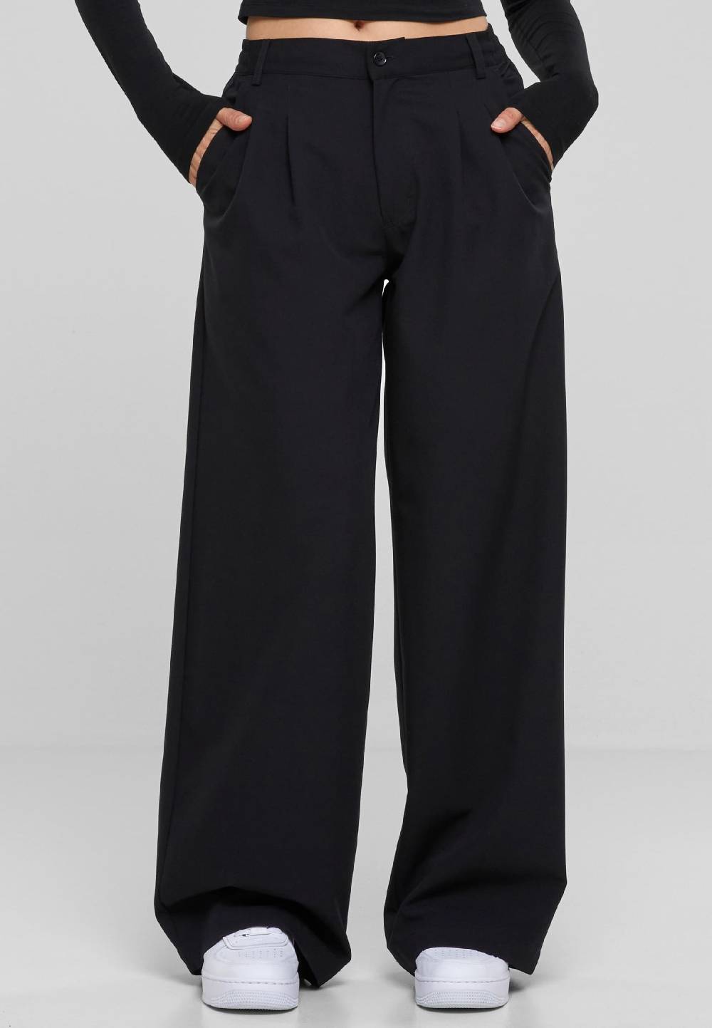 Urban Classics Wide leg Pants in Black Begrenztes Angebot