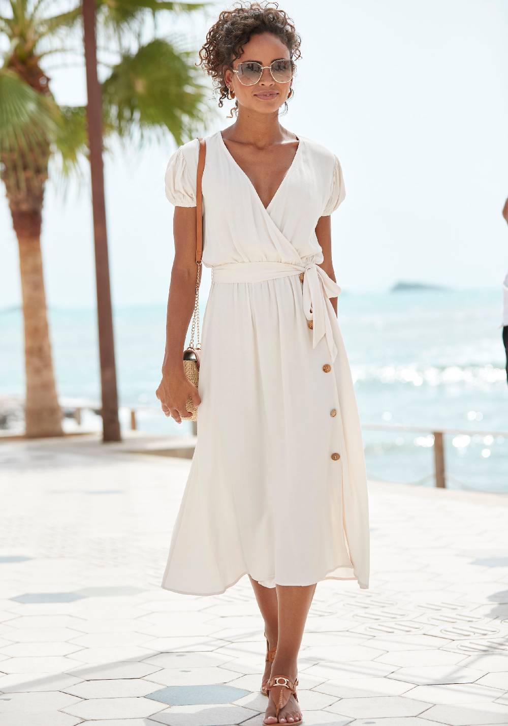 VIVANCE Beach Dress in Ecru Muttertagsangebot