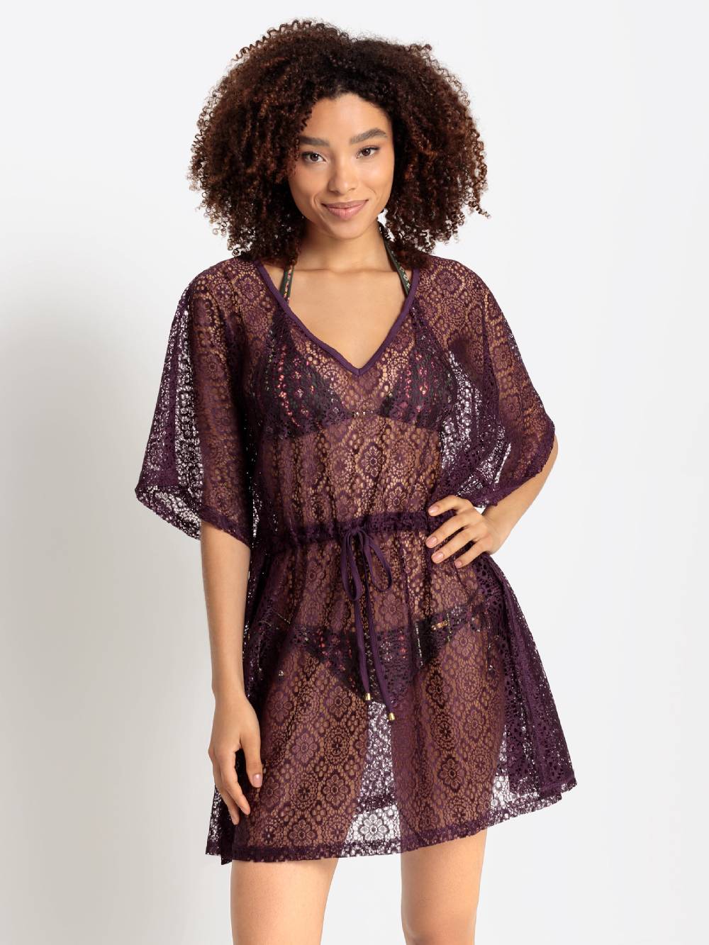 BRUNO BANANI Beach Dress in Bordeaux Große Rabatte