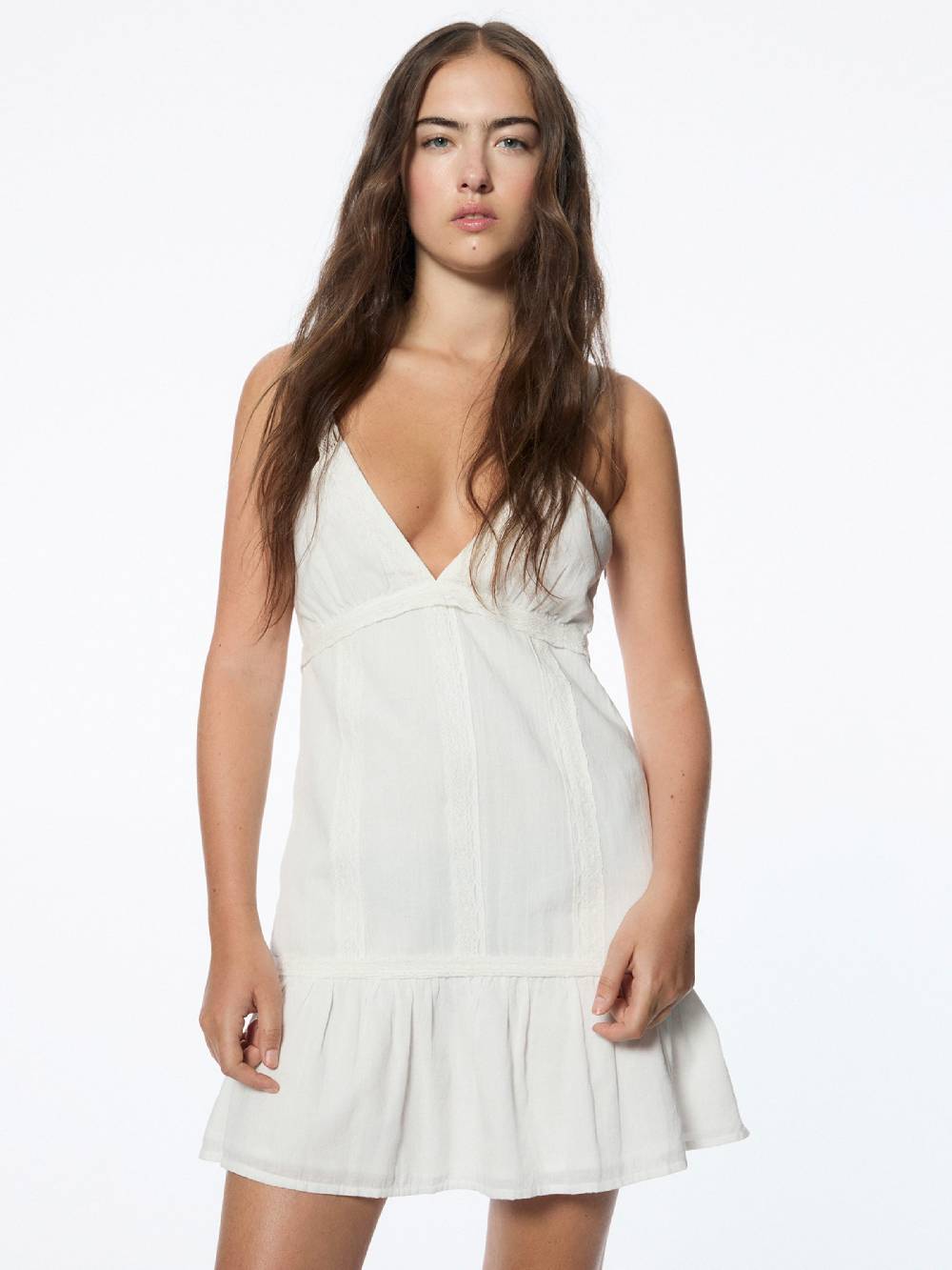 Pull&Bear Summer Dress in Natural White Sonderangebot der Fabrik