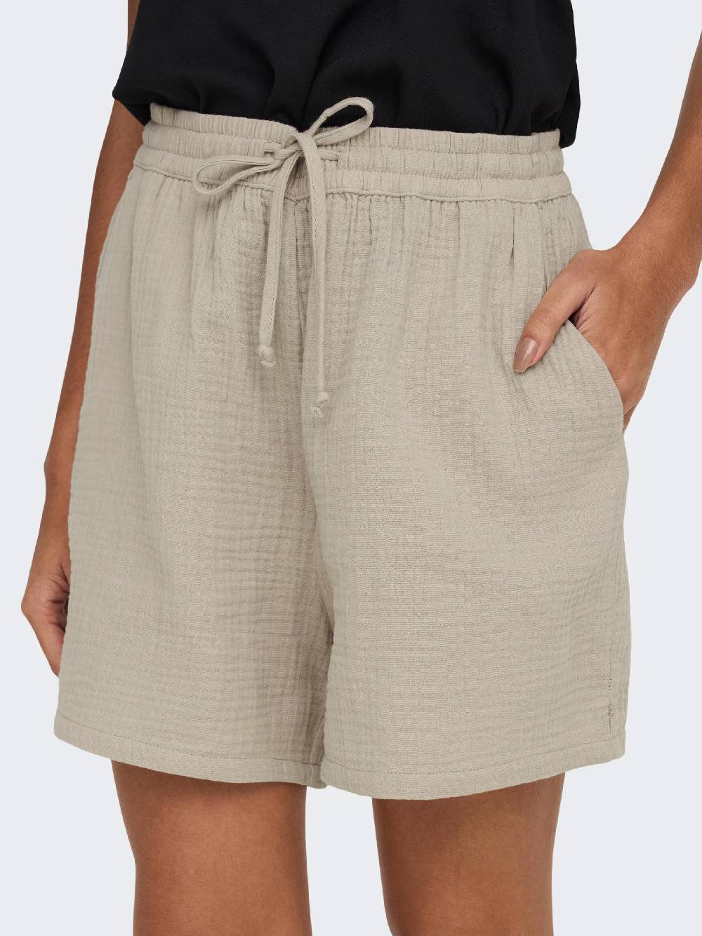 ONLY Loose fit Pants 'ONLThyra' in Dark Beige Online Shopping