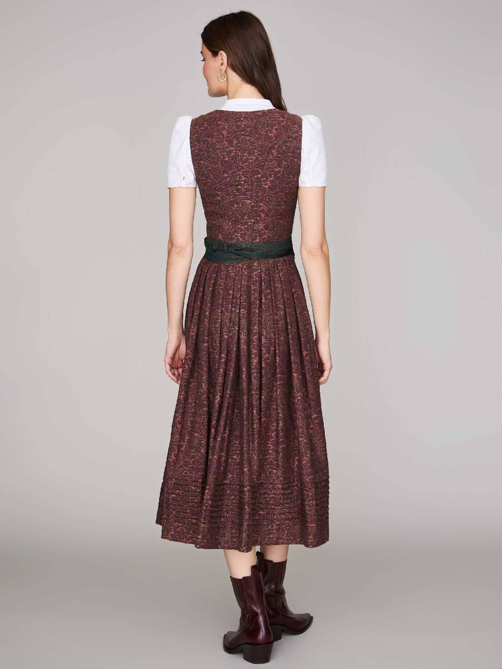 Limberry Dirndl in Korall mit floralem Muster - MONIKA KORALLE Begrenzt auf 3 Tage