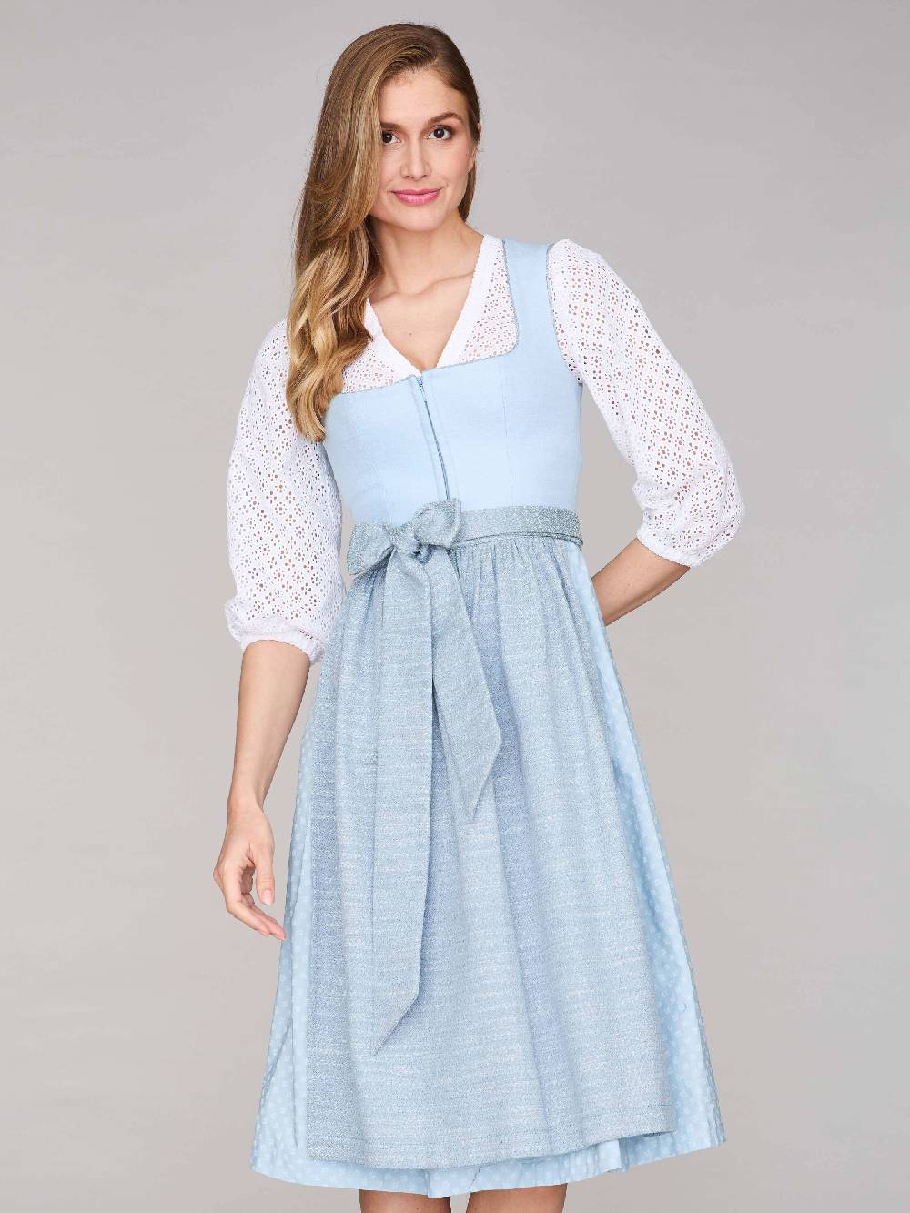 Limberry Cremeweiße Dirndlbluse mit 3/4 Arm - LENI zollfrei