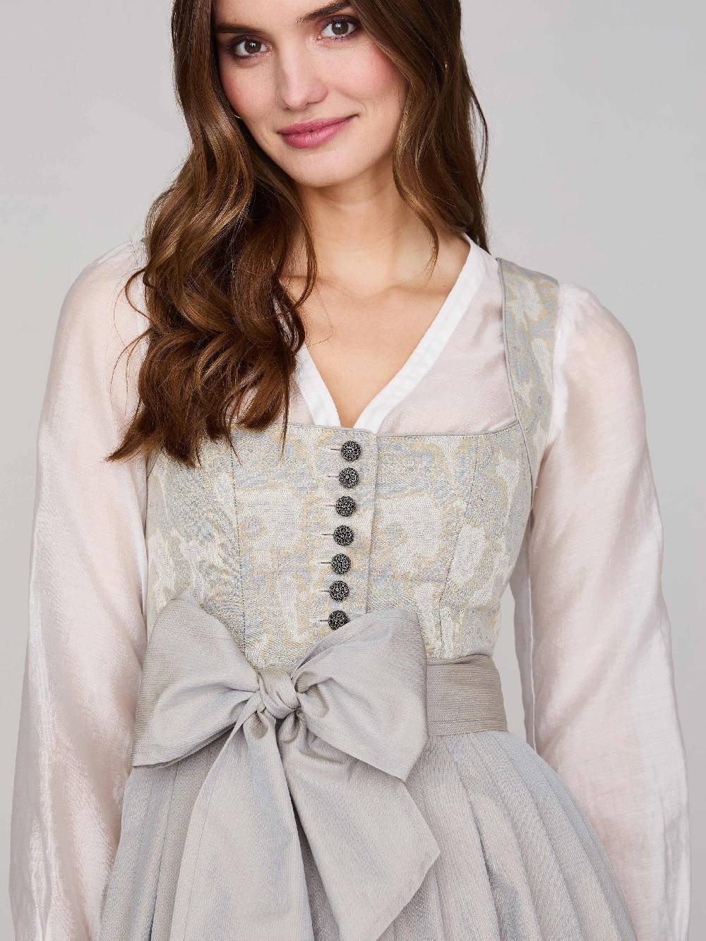 Limberry Gemustertes Dirndl in Greige - HEDI GREIGE FOLKLORE Online