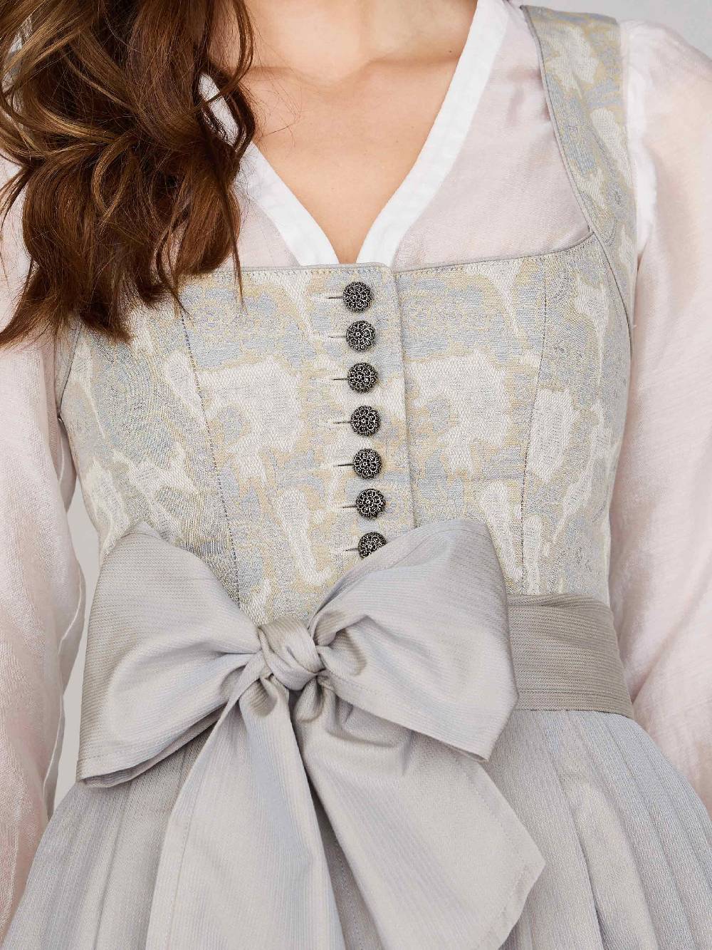 Limberry Gemustertes Dirndl in Greige - HEDI GREIGE FOLKLORE Online