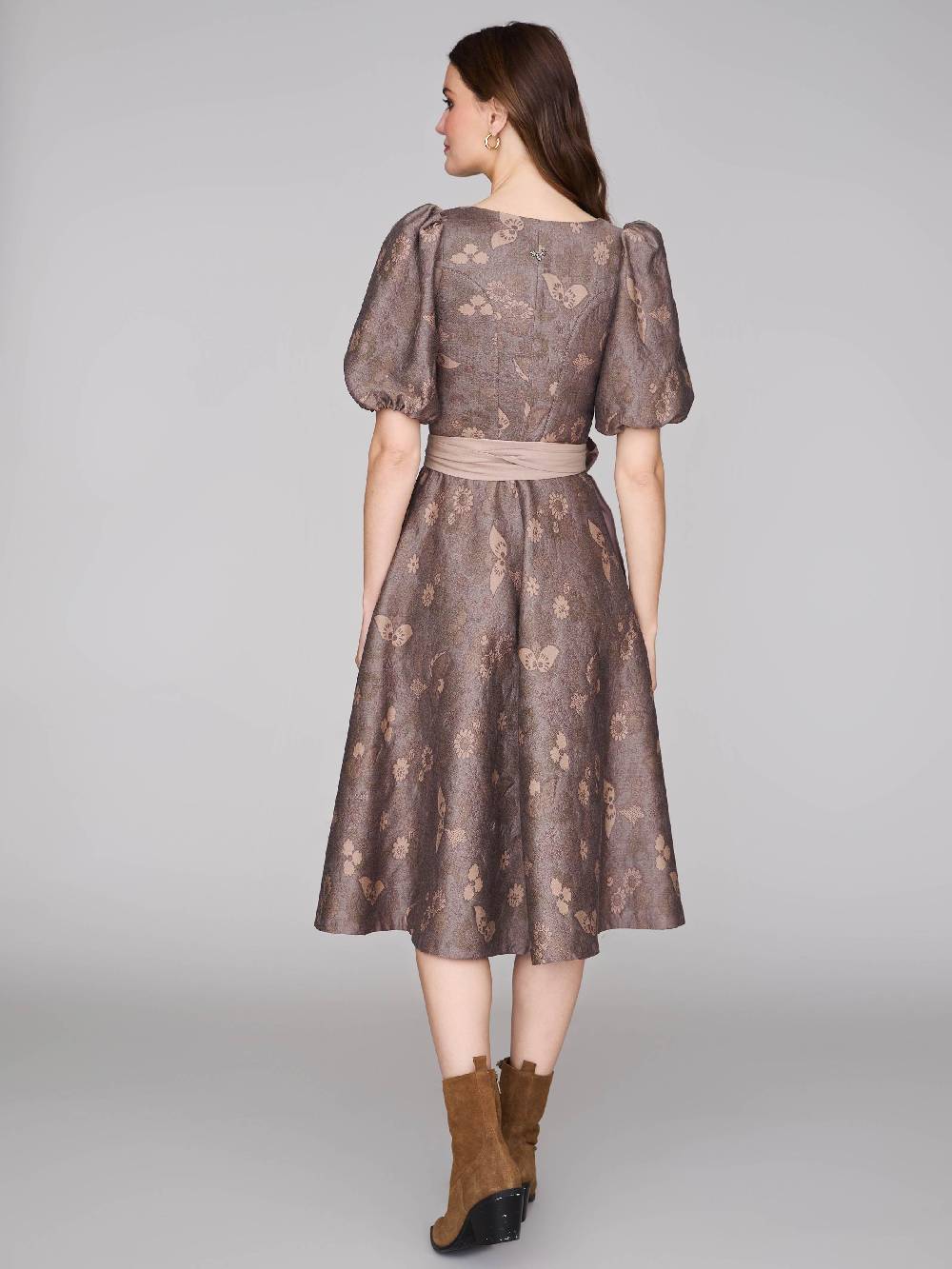 Limberry Nussbraunes Dirndl mit Puffärmeln - PAULINE MUTED MARON Schlussverkauf