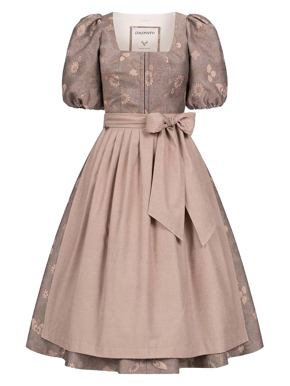 Limberry Nussbraunes Dirndl mit Puffärmeln - PAULINE MUTED MARON Schlussverkauf