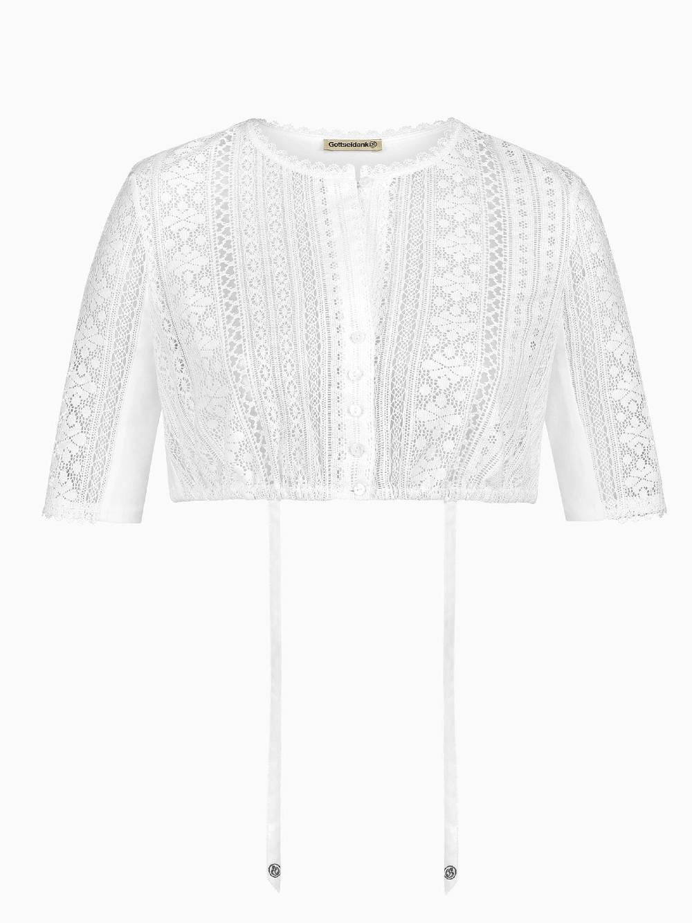 Limberry Hochgeschlossene Dirndlbluse mit Halbarm - VIKTORIA Kostenloser Versand