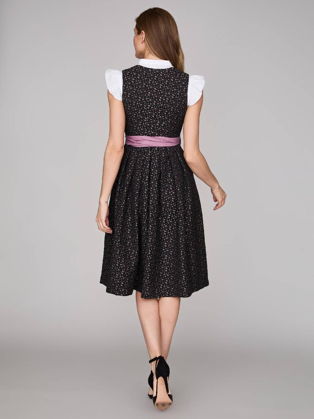 Limberry Schwarzes Dirndl mit Streublumenmuster - ELSIE BLACK Fabrik Onlineshop