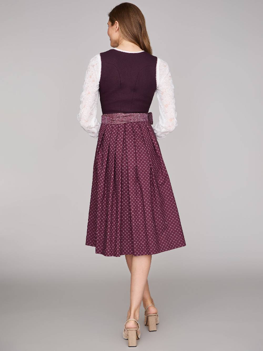Limberry Beeren-farbenes Dirndl mit Leinen-Mieder - ADA FIG Rabatt