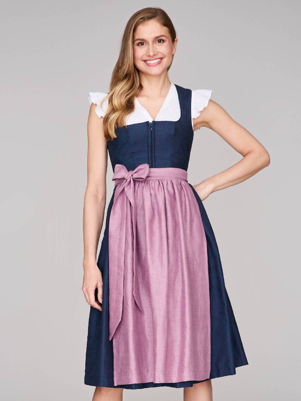 Limberry Mitternachtsblaues Dirndl mit floralem Muster - CECILY SEA STORM Versandkostenfrei