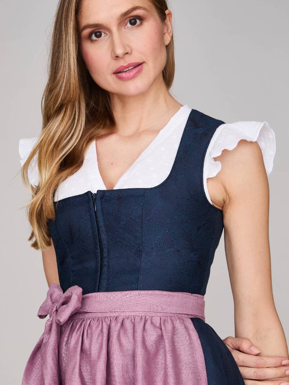 Limberry Mitternachtsblaues Dirndl mit floralem Muster - CECILY SEA STORM Versandkostenfrei