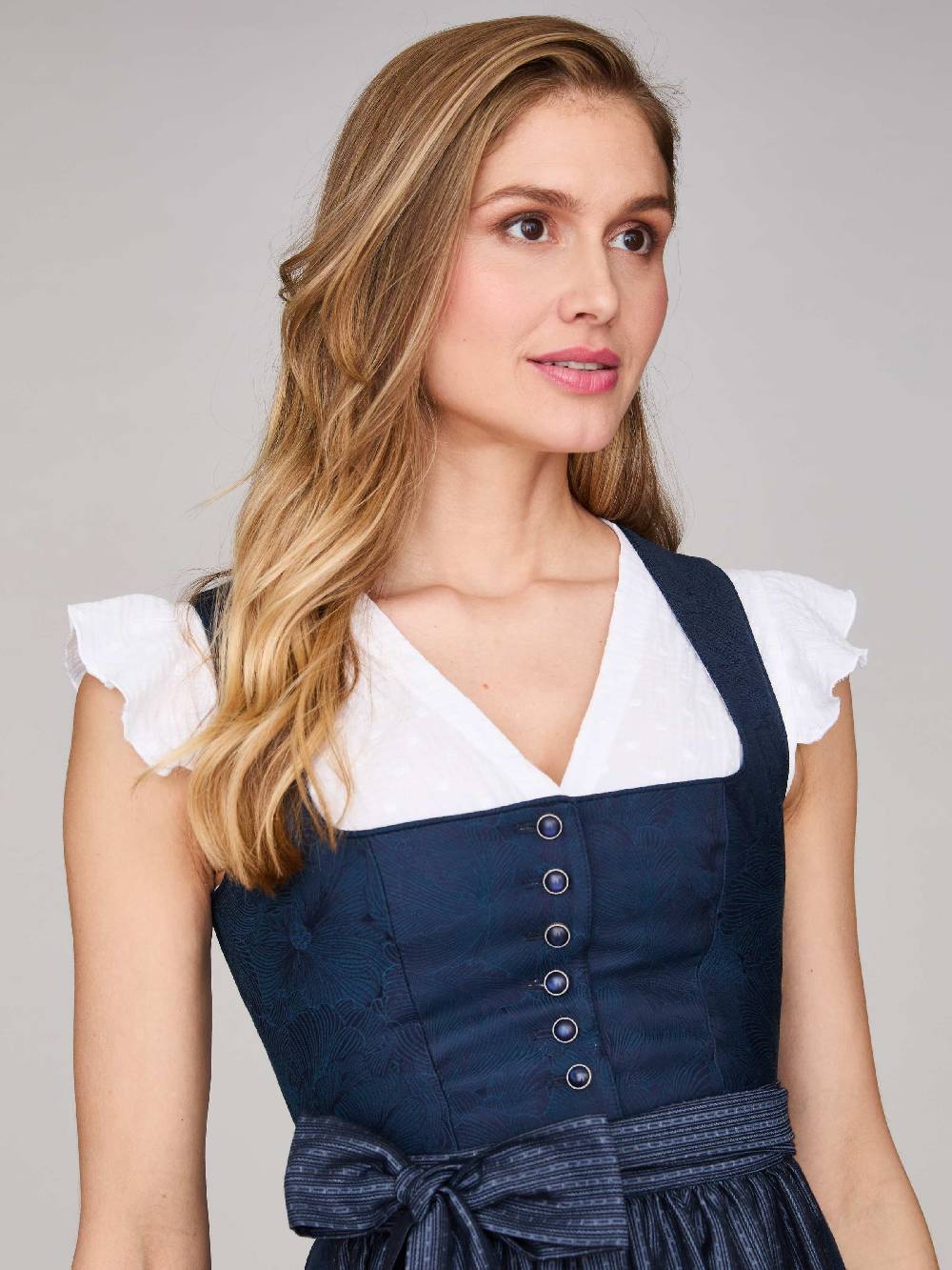 Limberry Mitternachtsblaues Dirndl mit Knöpfen - FELICITY SEA STORM Großer Ausverkauf