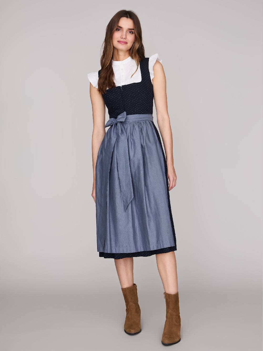 Limberry Dunkelblaues Dirndl mit Streublumen - VERA BLUE GRAPHITE Begrenztes Angebot