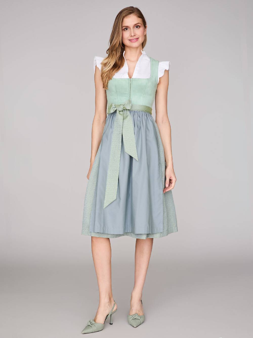 Limberry Mintgrünes Dirndl mit Velours-Mieder - ISOBEL FROSTY GREEN Saisonschlussverkauf