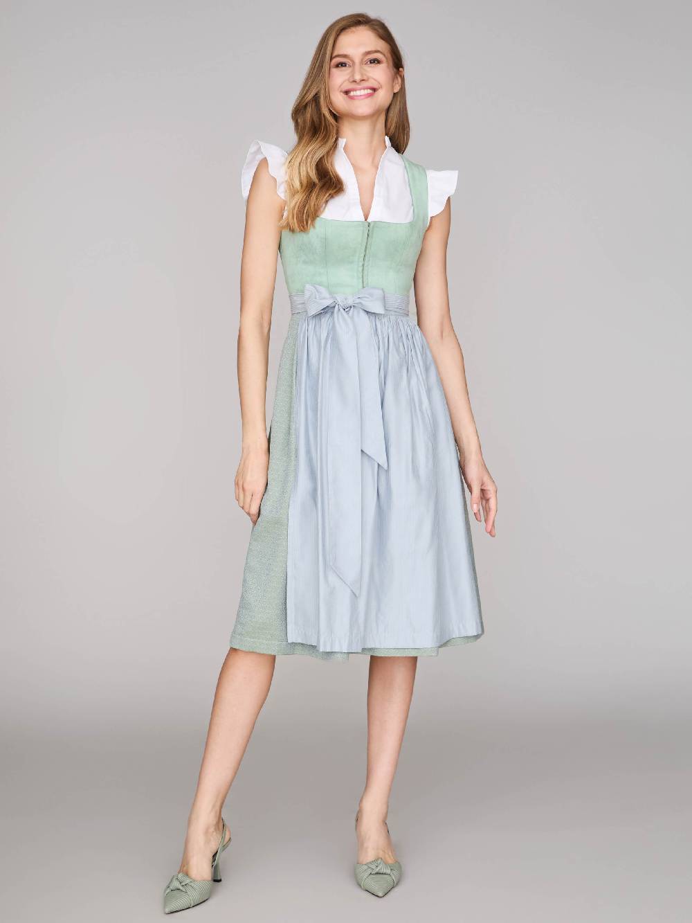 Limberry Mintgrünes Dirndl mit Velours-Mieder - ISOBEL FROSTY GREEN Saisonschlussverkauf