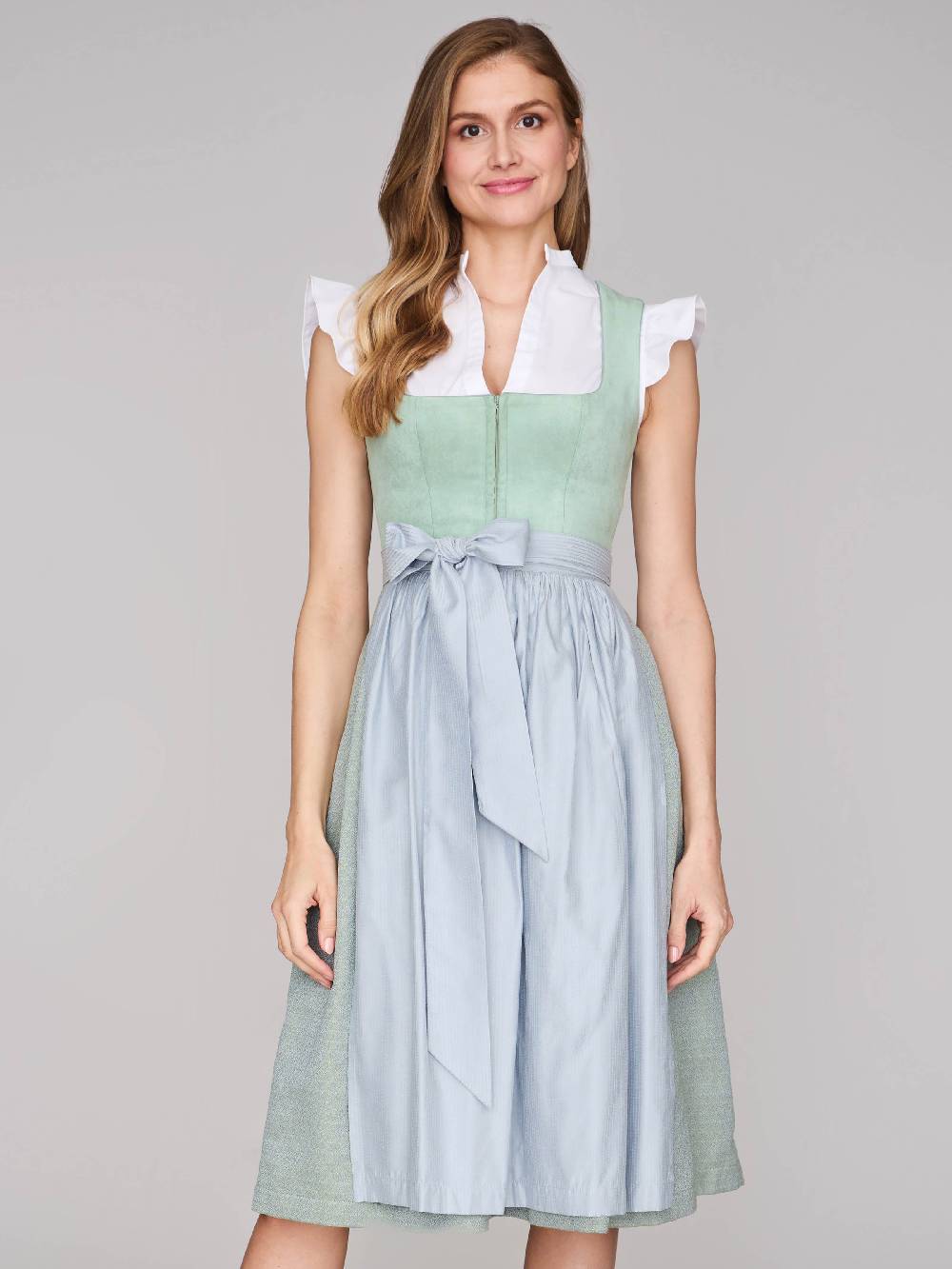 Limberry Mintgrünes Dirndl mit Velours-Mieder - ISOBEL FROSTY GREEN Saisonschlussverkauf