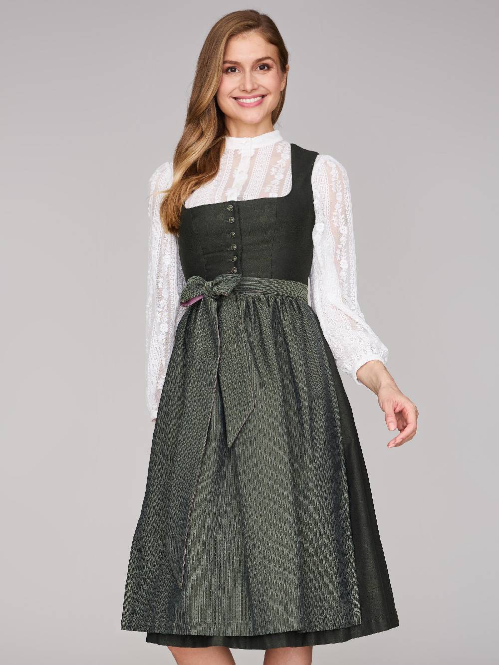 Limberry Grünes Dirndl mit Knöpfen - FELICITY PINE FLOWER Black Friday