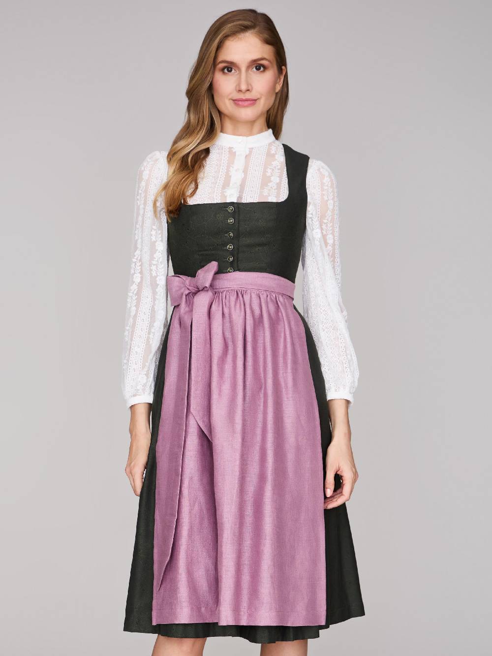 Limberry Grünes Dirndl mit Knöpfen - FELICITY PINE FLOWER Black Friday