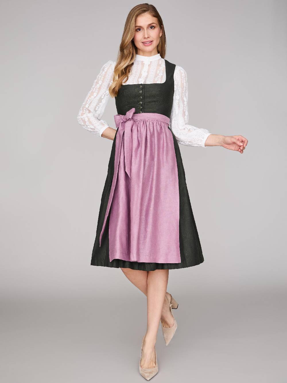 Limberry Grünes Dirndl mit Knöpfen - FELICITY PINE FLOWER Black Friday
