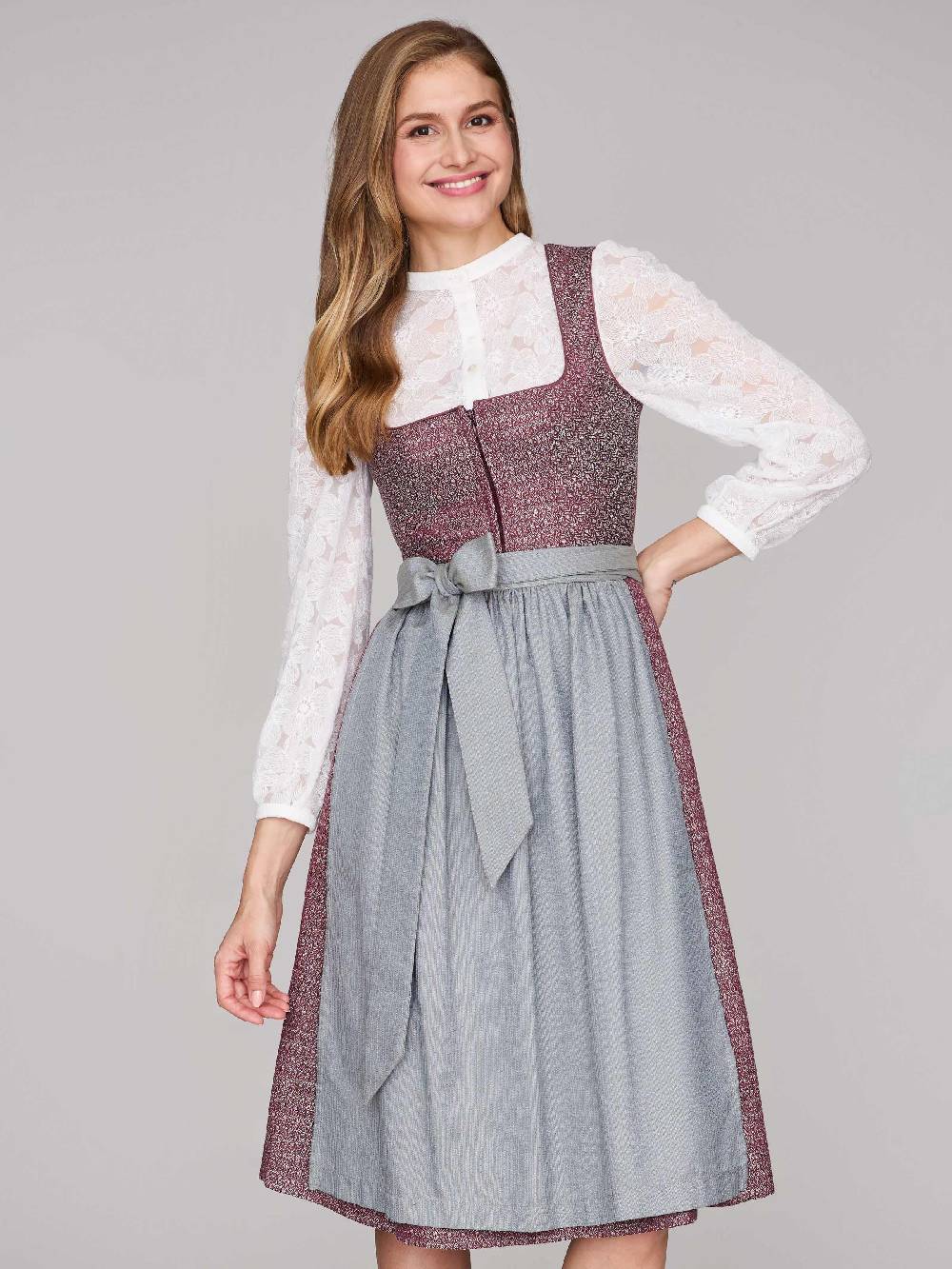 Limberry Rubinrotes Dirndl mit floralem Muster - ORLA POMEGRANATE Cyber Monday