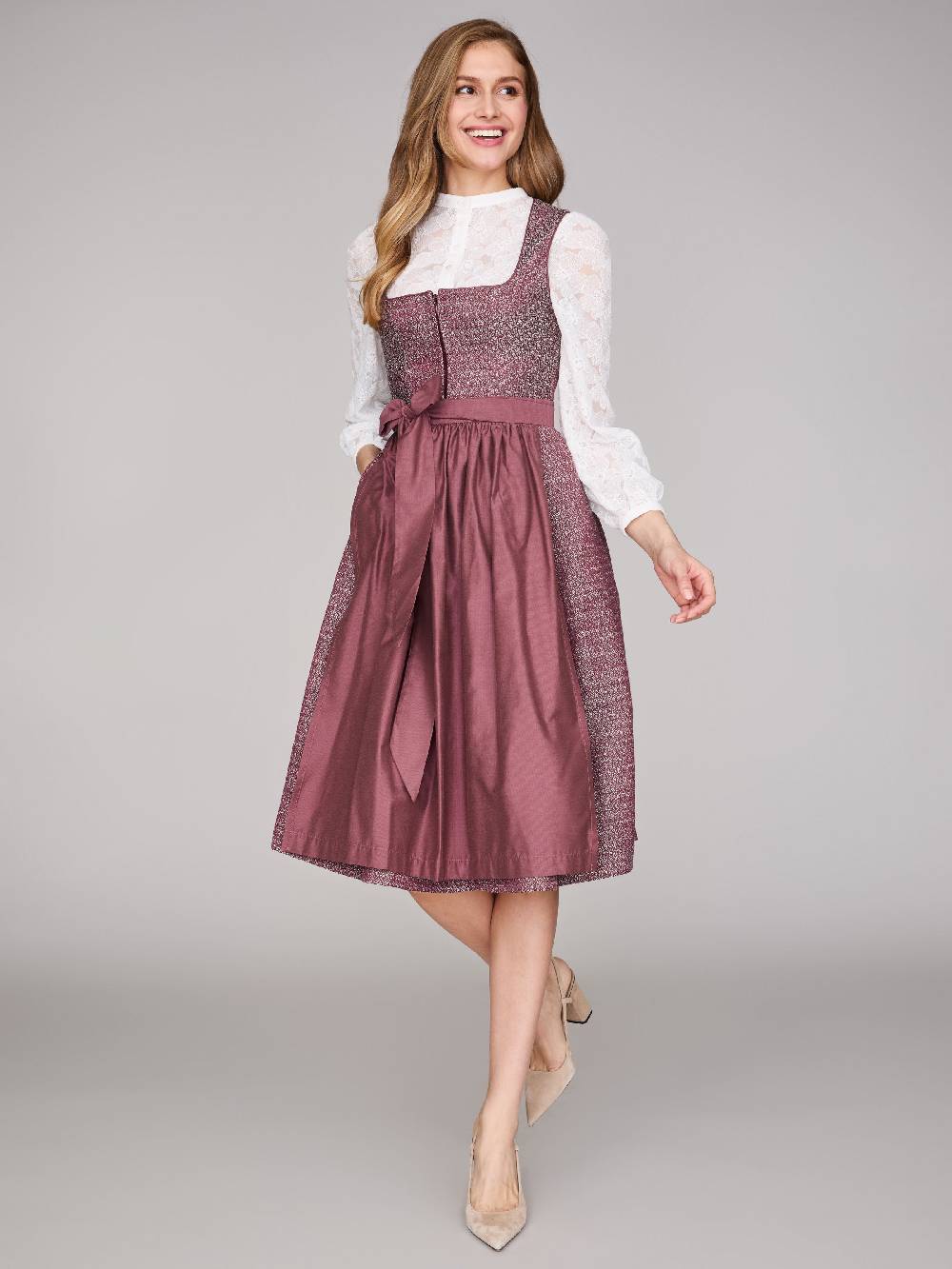 Limberry Rubinrotes Dirndl mit floralem Muster - ORLA POMEGRANATE Cyber Monday