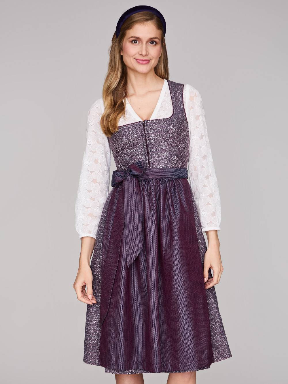 Limberry Beerenfarbenes Dirndl mit floralem Muster - ORLA BLACKBERRY CORDIAL Weihnachtsangebot