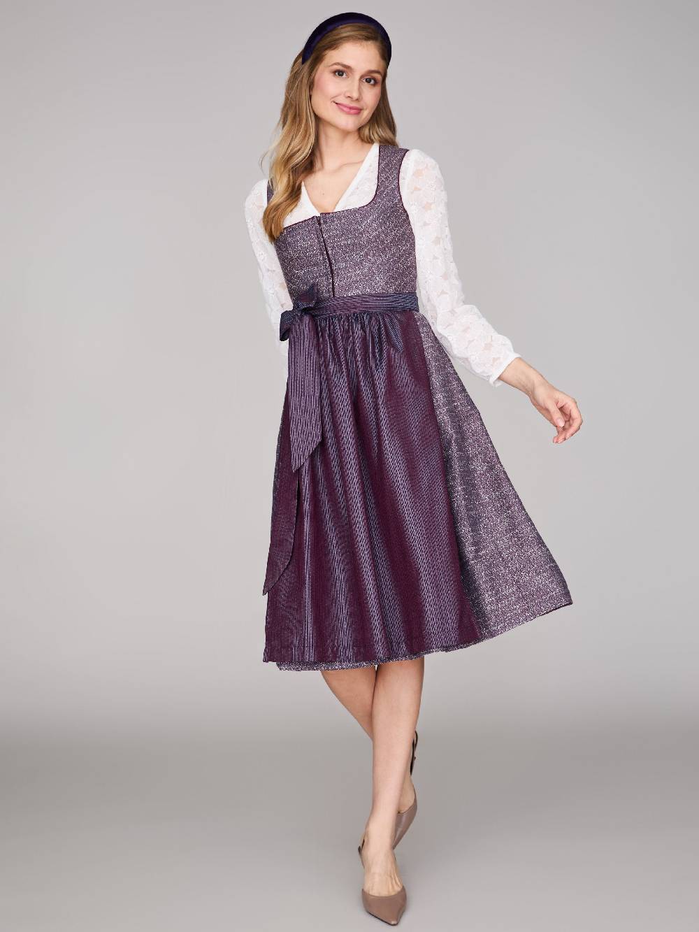 Limberry Beerenfarbenes Dirndl mit floralem Muster - ORLA BLACKBERRY CORDIAL Weihnachtsangebot