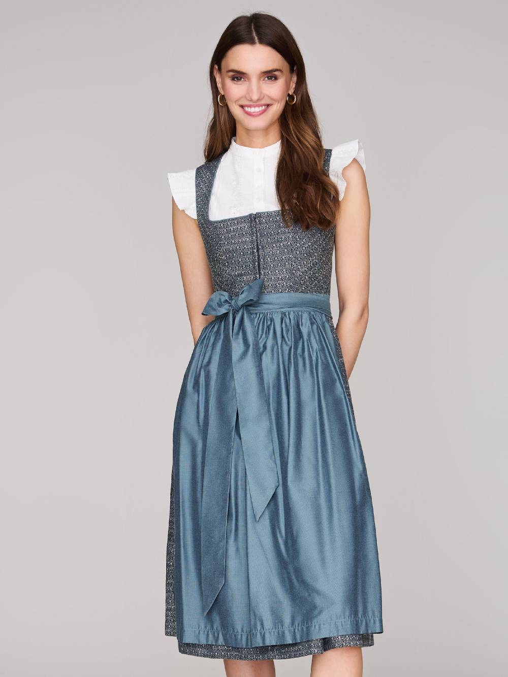 Limberry Dunkelblaues Dirndl mit floralem Muster - ORLA STORMY SKY Osterangebot