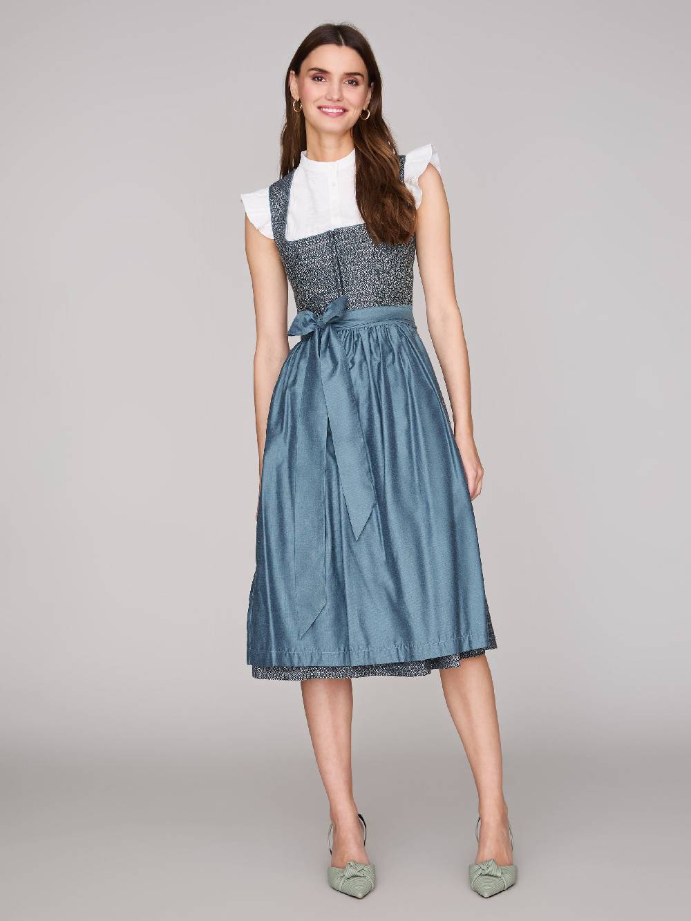 Limberry Dunkelblaues Dirndl mit floralem Muster - ORLA STORMY SKY Osterangebot