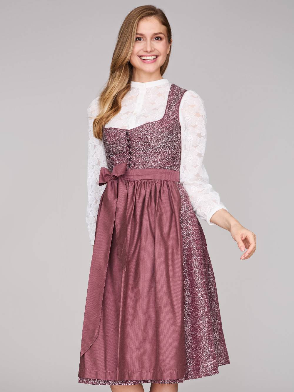 Limberry Rubinrotes Dirndl mit Knöpfen - JOSIE POMEGRANATE Muttertagsangebot