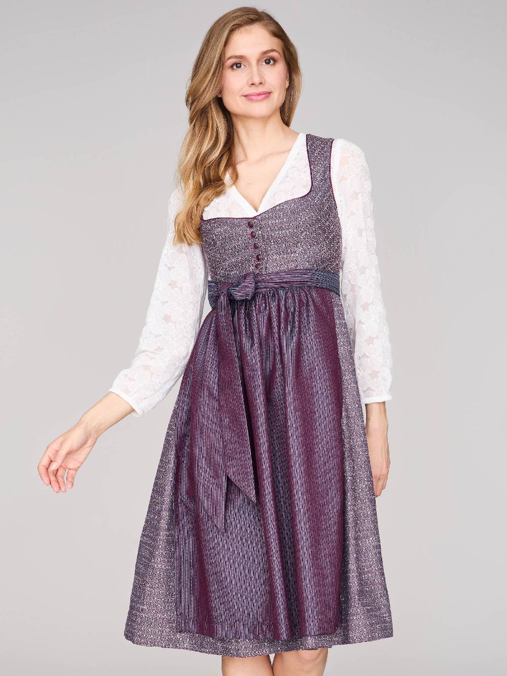 Limberry Beerenfarbenes Dirndl mit Knöpfen - JOSIE BLACKBERRY CORDIAL Vatertagsangebot