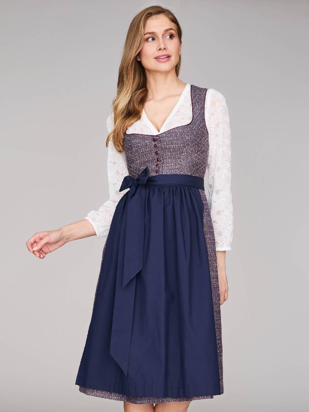 Limberry Beerenfarbenes Dirndl mit Knöpfen - JOSIE BLACKBERRY CORDIAL Vatertagsangebot