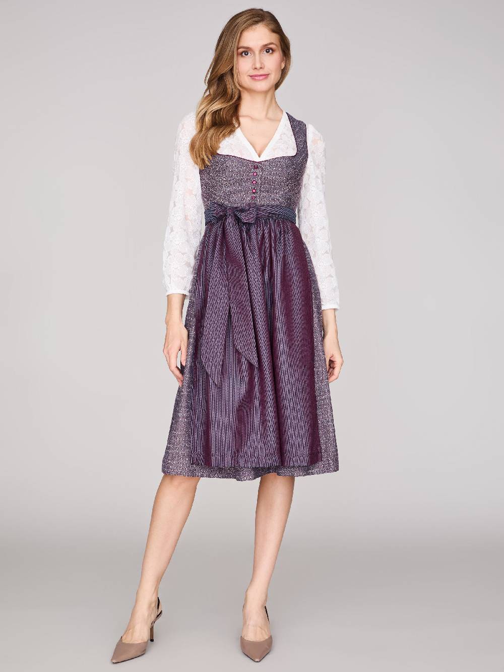 Limberry Beerenfarbenes Dirndl mit Knöpfen - JOSIE BLACKBERRY CORDIAL Vatertagsangebot