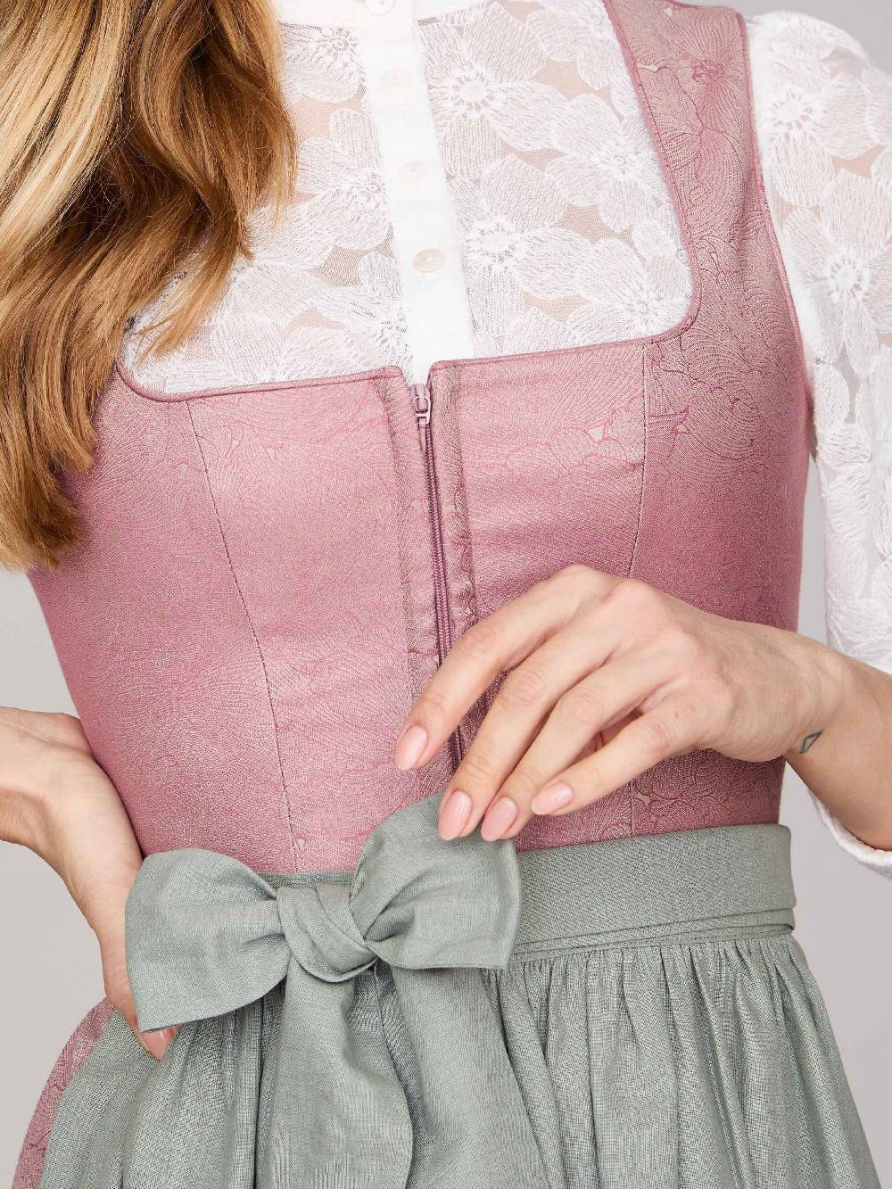 Limberry Rosa-farbenes Dirndl mit floralem Muster - CECILY ASH ROSE Jubiläumsangebot