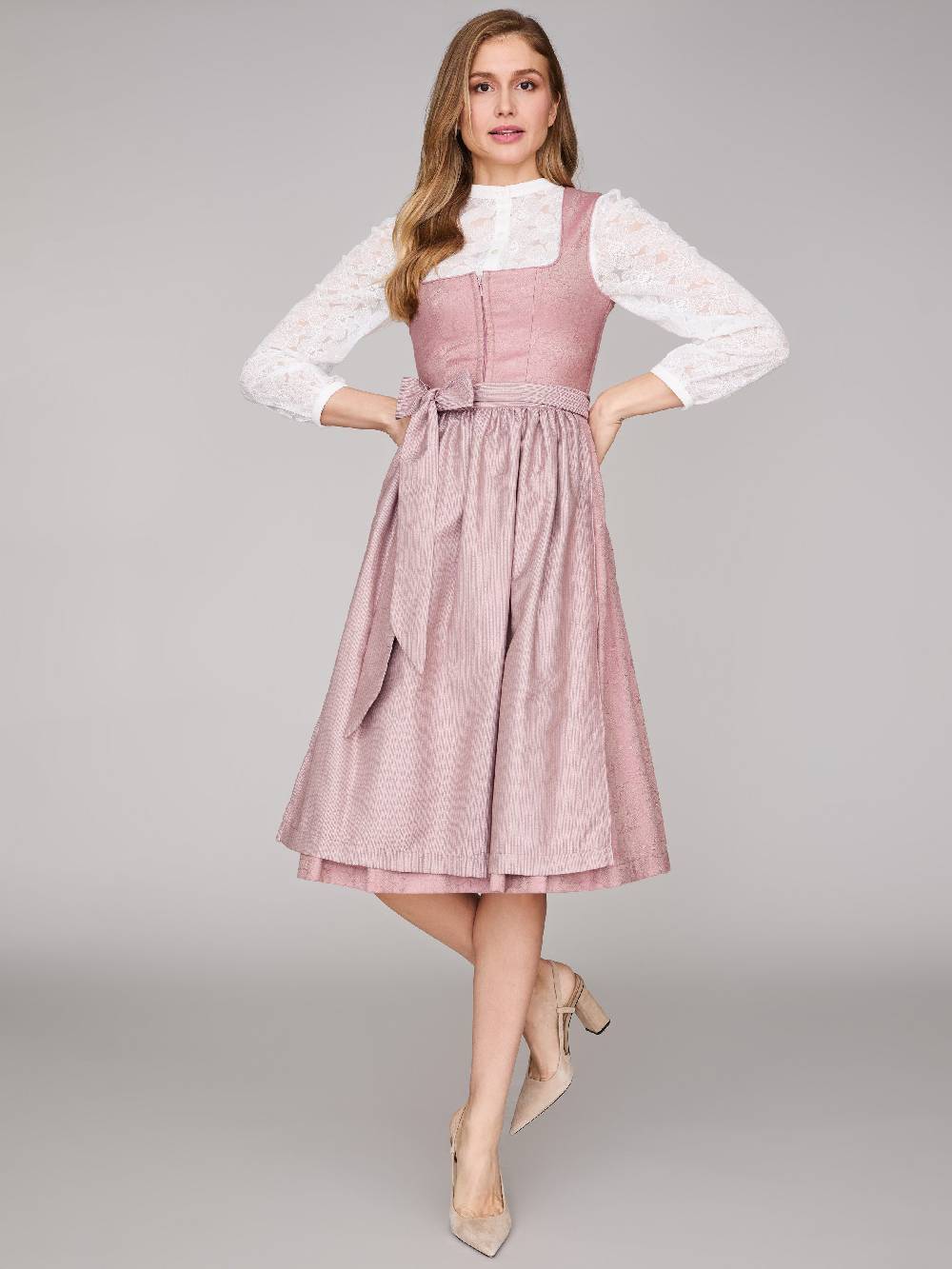 Limberry Rosa-farbenes Dirndl mit floralem Muster - CECILY ASH ROSE Jubiläumsangebot