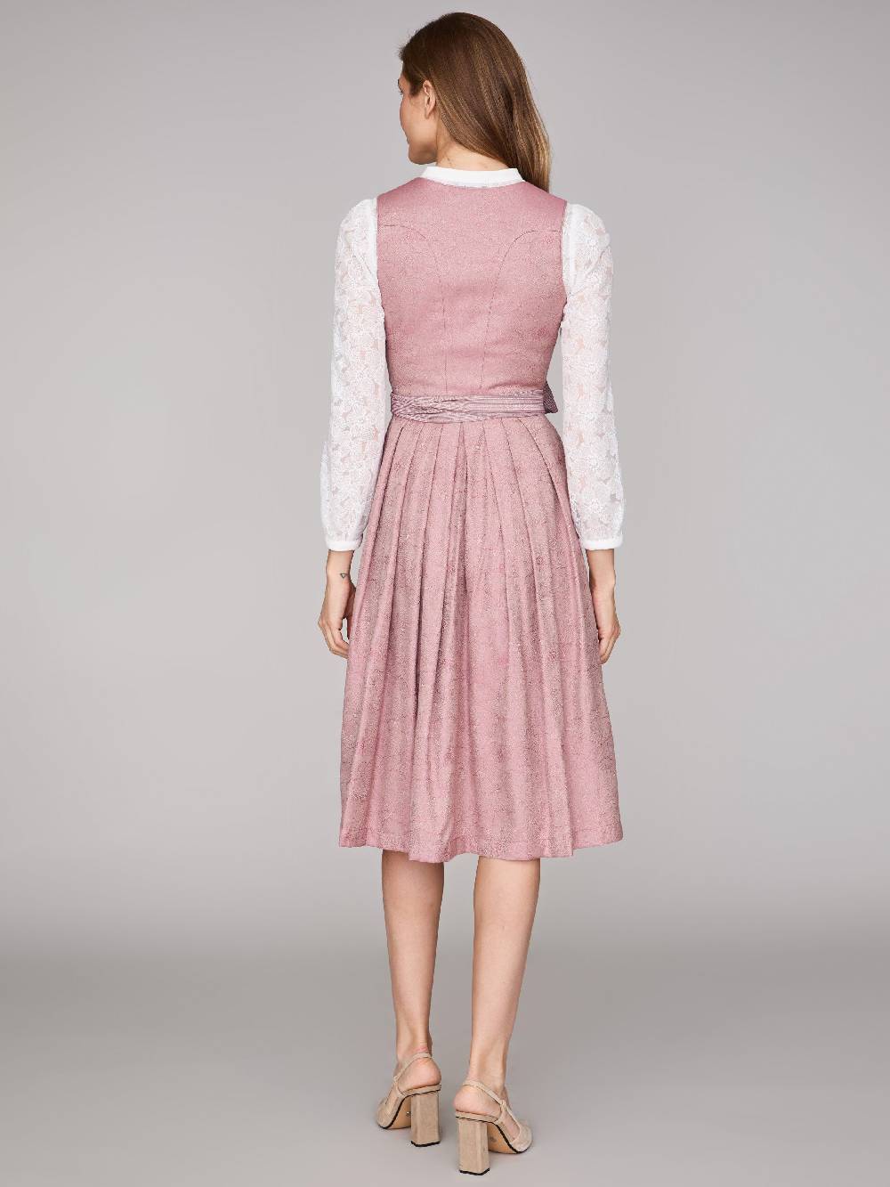 Limberry Rosa-farbenes Dirndl mit Knöpfen - FELICITY ASH ROSE Heißer Verkauf