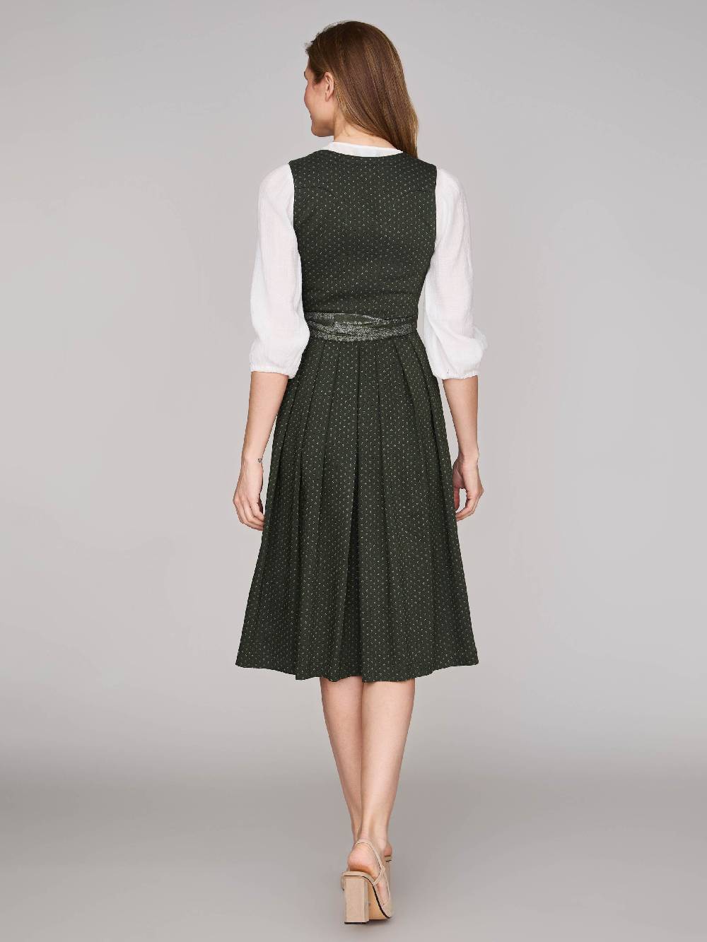 Limberry Dunkelgrünes Dirndl mit Streublumenmuster - VERA PINE FLOWER Top Angebot
