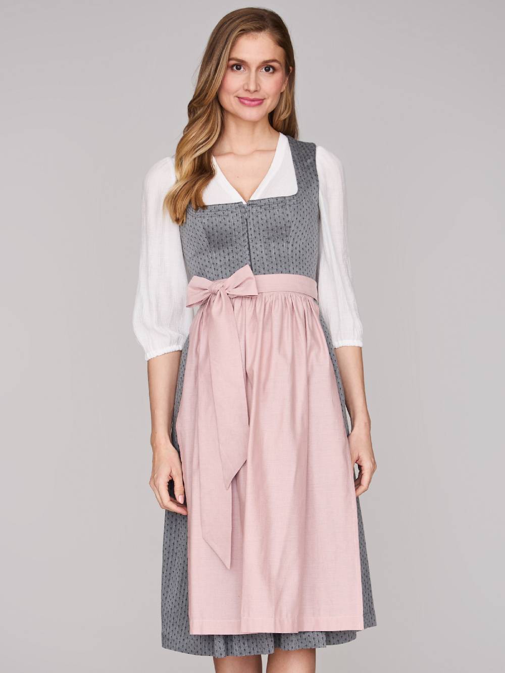 Limberry Graues Dirndl mit Streublumenmuster - VERA FROST GRAY Neueste Mode