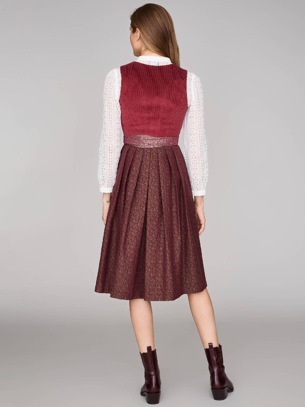 Limberry Ziegelrotes Dirndl mit Cord-Mieder - TIA BRICK RED Zeitlich begrenztes Angebot