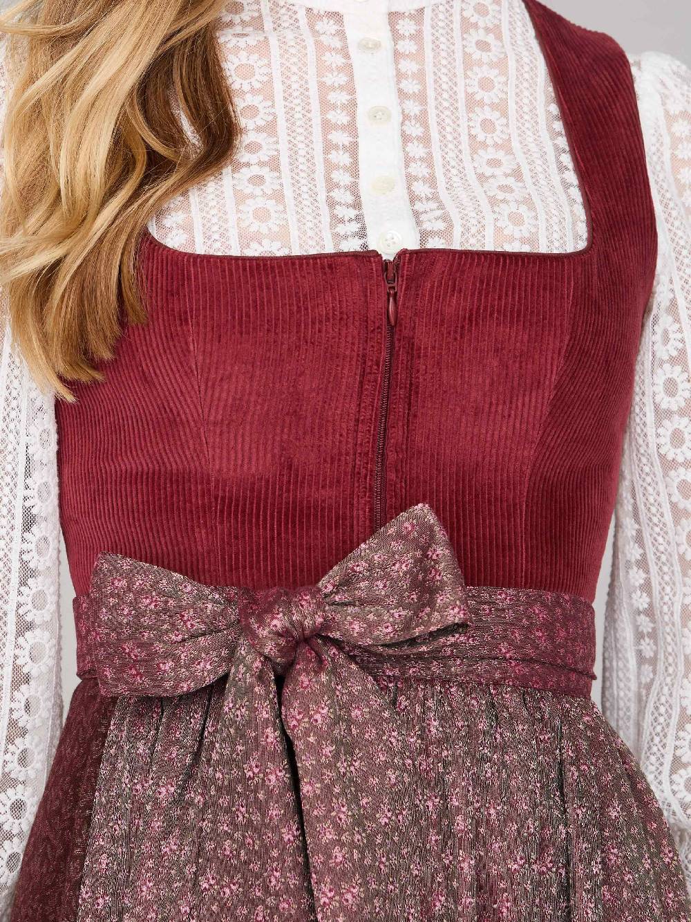 Limberry Ziegelrotes Dirndl mit Cord-Mieder - TIA BRICK RED Zeitlich begrenztes Angebot