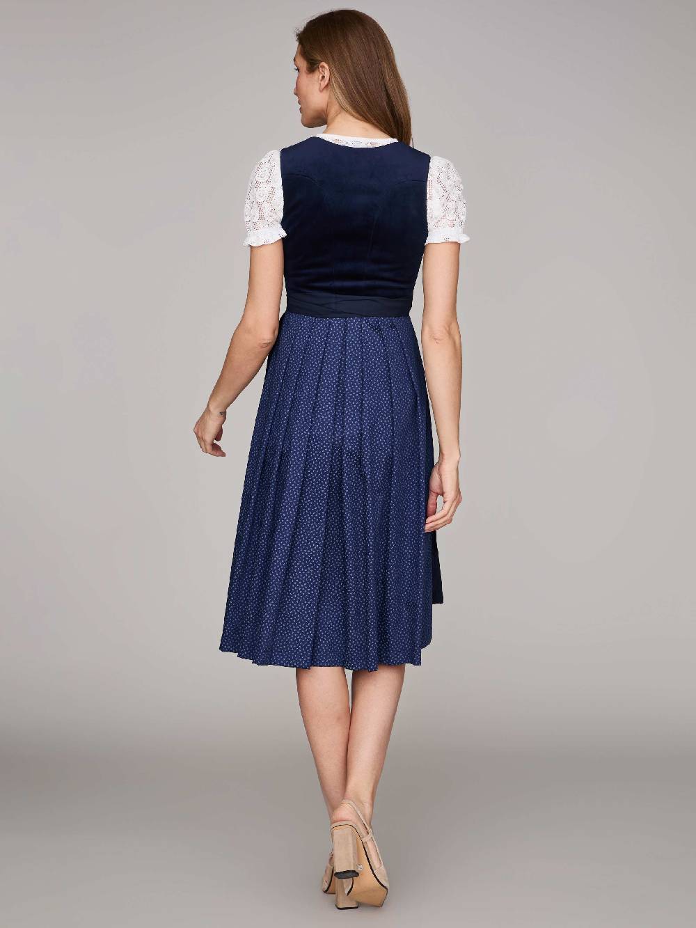 Limberry Dunkelblaues Dirndl mit Samt-Mieder - CLARISSA PAGEANT BLUE Blitzangebot