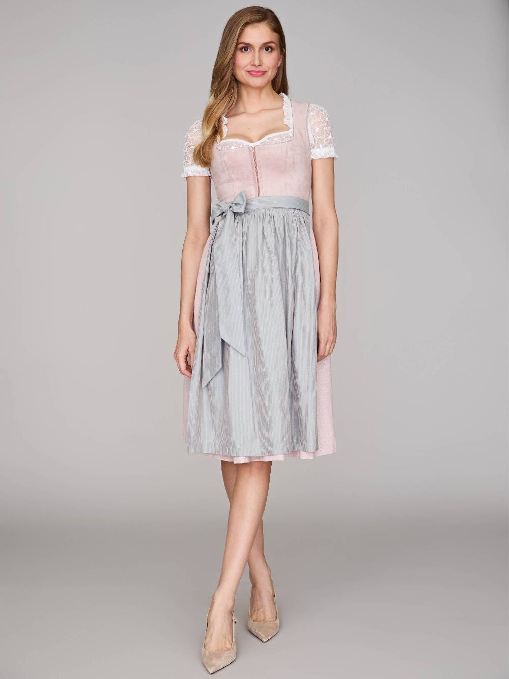 Limberry Rosé-farbenes Dirndl mit Velours-Mieder - ISOBEL VINTAGE ROSE Neuheiten