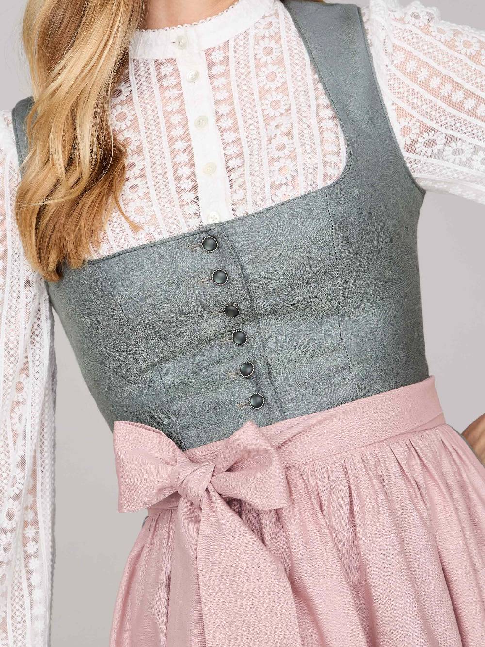 Limberry Salbeigrünes Dirndl mit Knöpfen - FELICITY AGAVE GREEN Räumungsverkauf