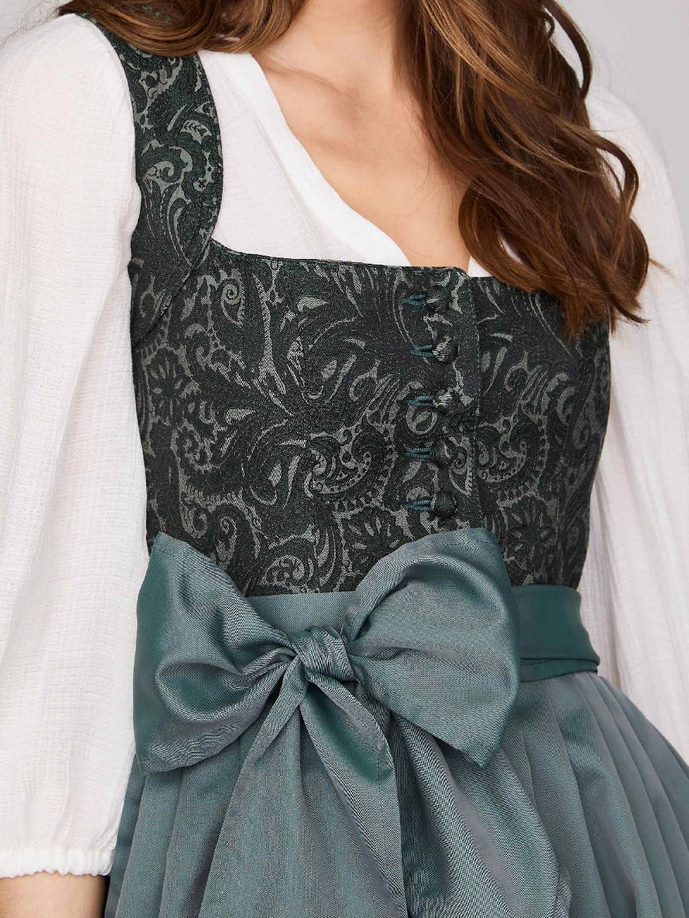 Limberry Gemustertes dunkelgrünes Dirndl - HEDI VINTAGE GARDEN Super Sparpreis