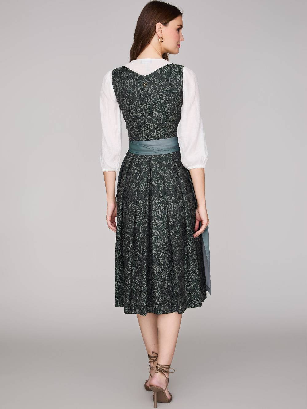 Limberry Gemustertes dunkelgrünes Dirndl - HEDI VINTAGE GARDEN Super Sparpreis