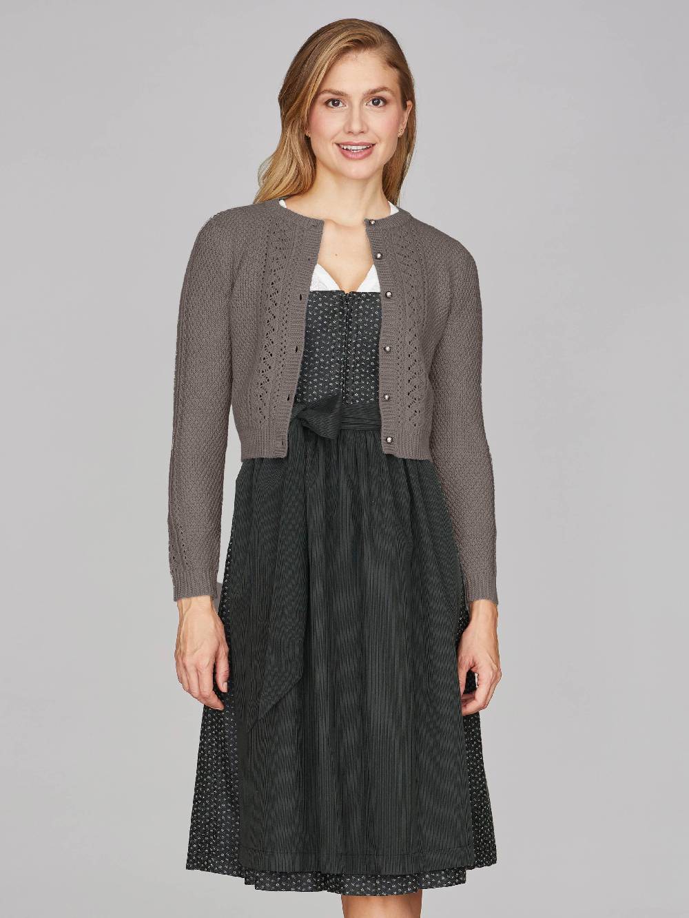 Limberry Grau-Braun melierte Strickjacke - EVI Wochenangebot
