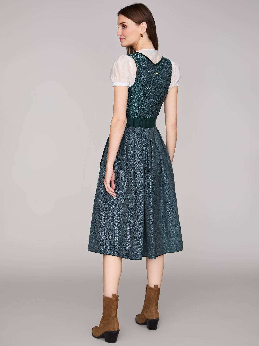 Limberry Gemustertes Dirndl in Petrol - REGINA Begrenzte Freigabe